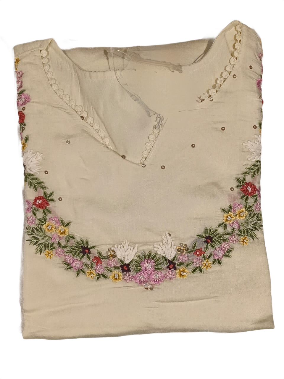 Ivory Elegance Floral Embroidered Suit Set