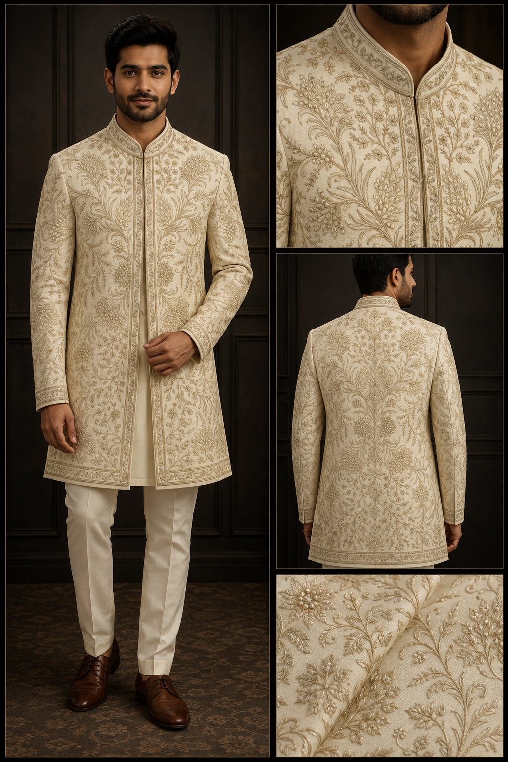 Ivory Gold Embroidered Jodhpuri Set