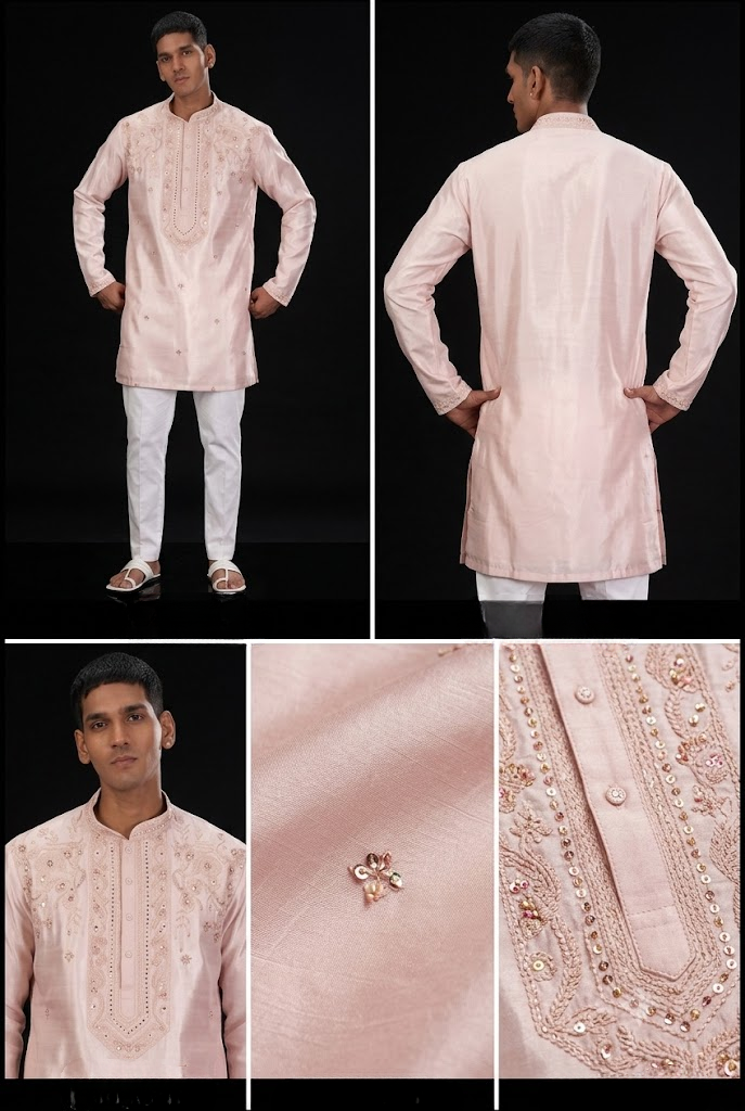 Blush Pink Embroidered Kurta Set