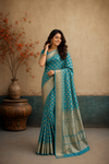 Elegant Banarasi Silk Saree with Rich Gold Zari Weaving