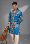 Blue Botanical Print Designer Kurta