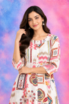 Multicolor Printed White Kurti