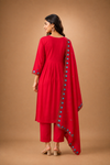 Floral Embroidered Kurti Pant & Dupatta Set