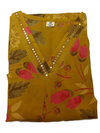 Elegant Mustard Yellow Floral Printed Kurta & Palazzo Set
