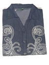 Women's Denim Blue Embroidered Co-Ord Set