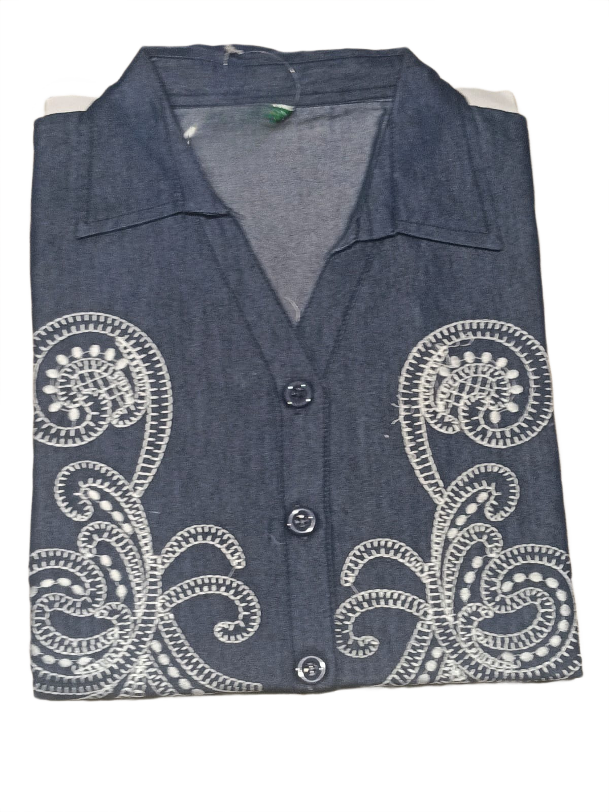 Women's Denim Blue Embroidered Co-Ord Set