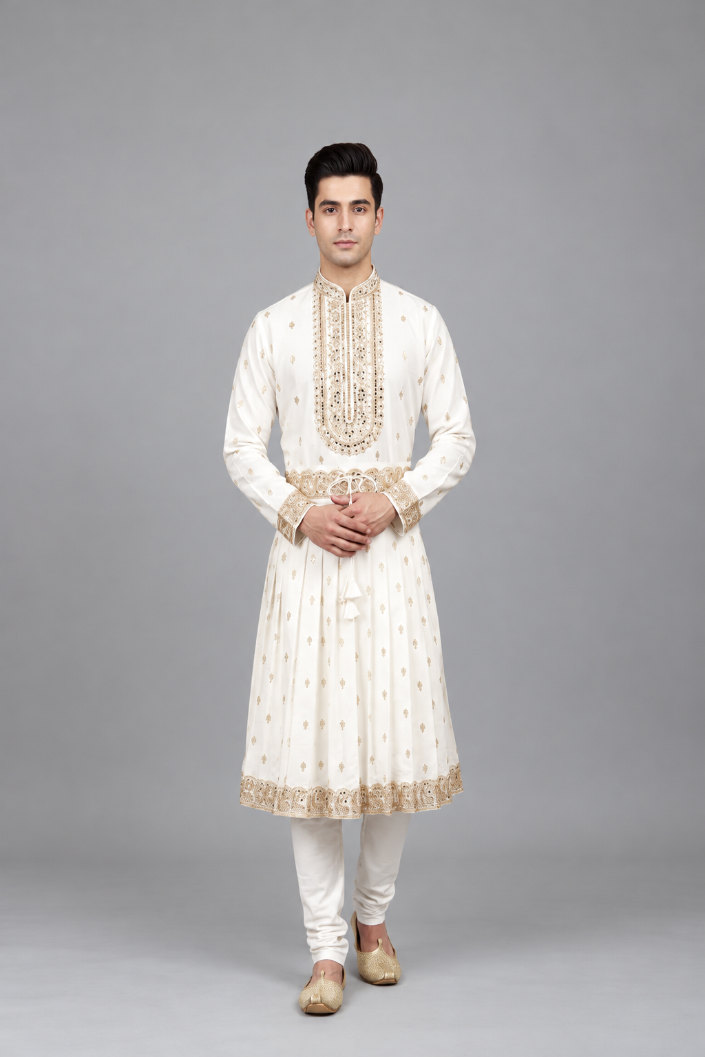 Golden Embroidered Peshwai Outfit