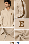 Men’s Beige Half-Zip Sweatshirt with Side Stripes