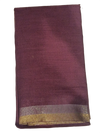 Elegant Wine Purple Handloom Saree with Golden Border