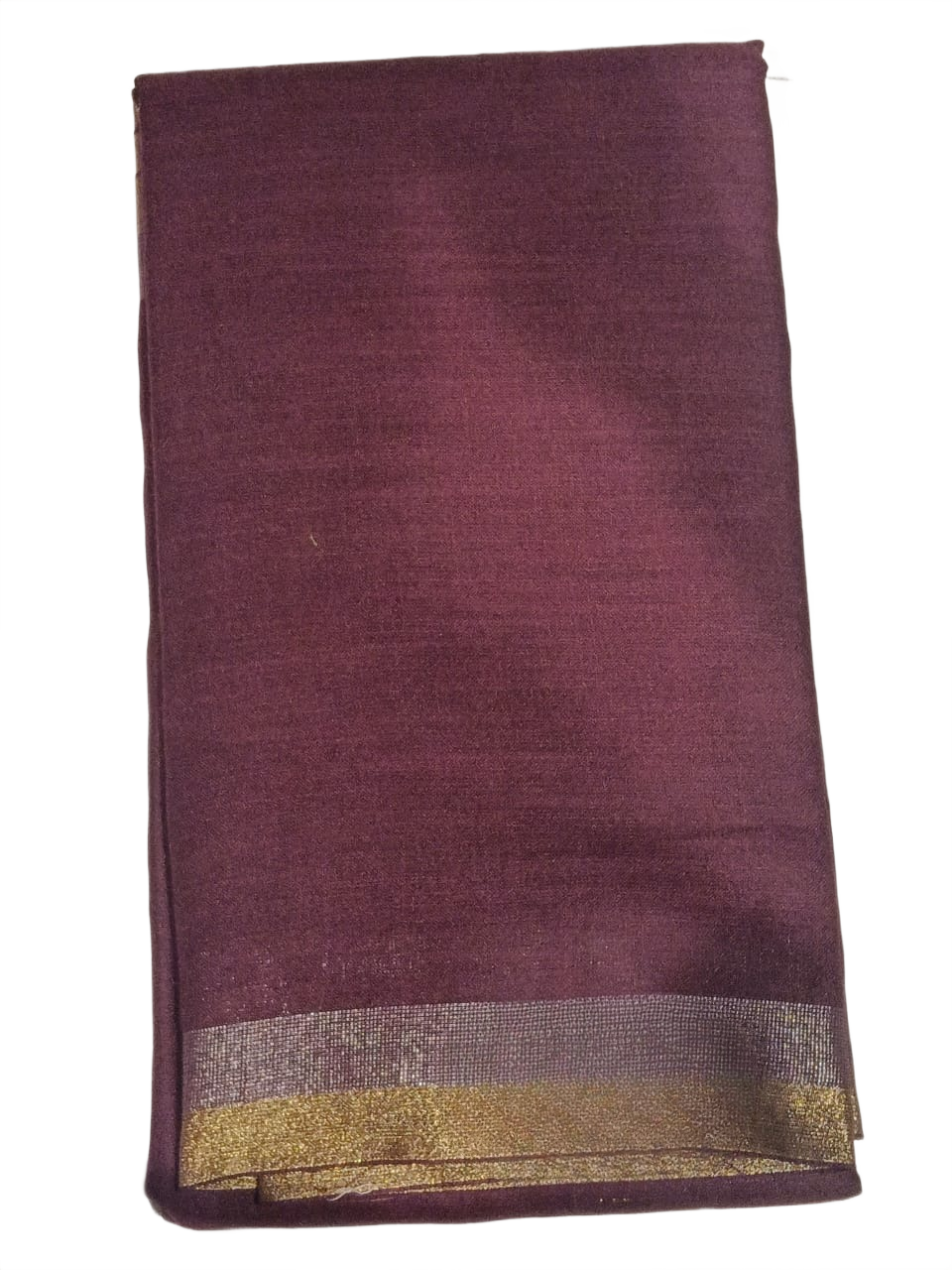Elegant Wine Purple Handloom Saree with Golden Border