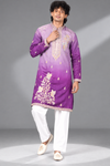 Purple Ombre Embroidered Festive Kurta