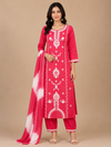 Women Embroidered Kurta Pant Dupatta Set