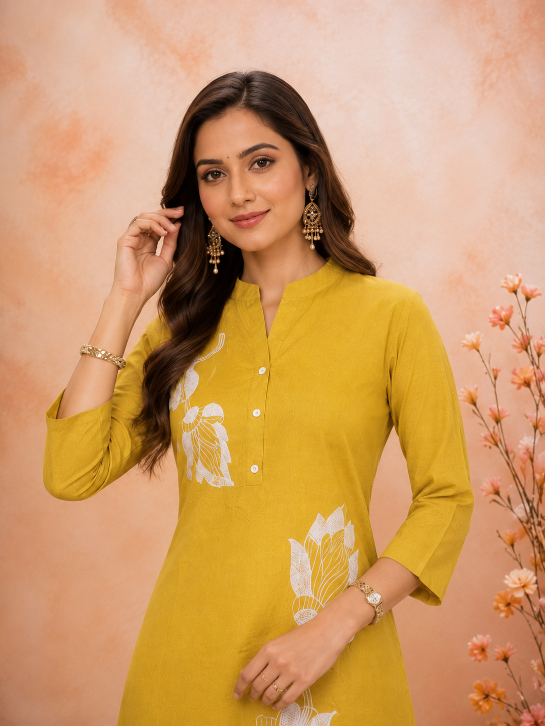 Elegant Mustard Yellow Cotton Linen Co-Ord Set