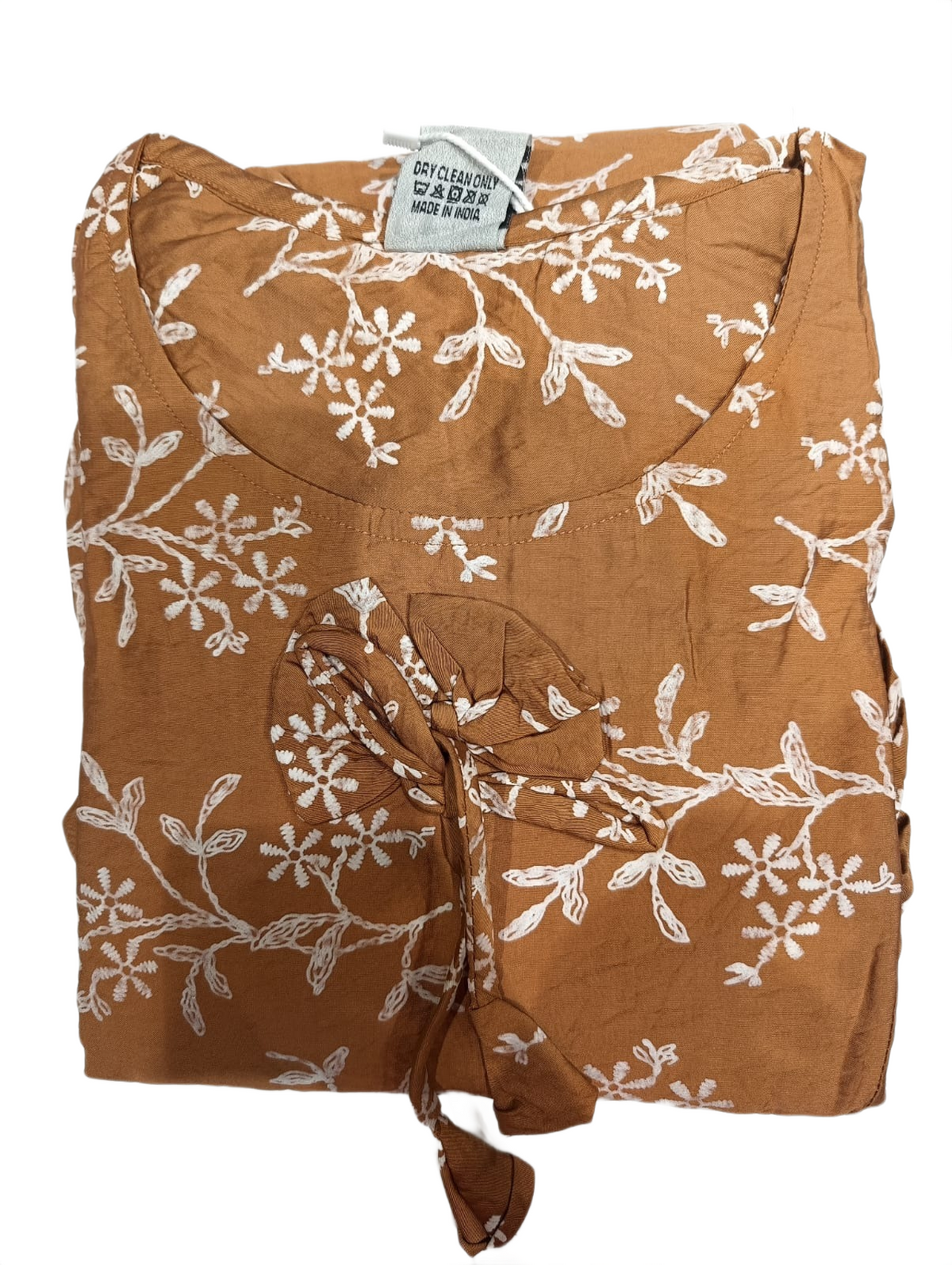 Rust Brown Floral Tiered Puff Sleeve Maxi Dress