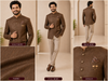 Men’s Brown Textured Bandhgala Jacket