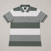 Men’s Sage Green & White Striped Polo T-Shirt