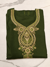 Elegant Olive Green Embroidered Kurti Pant & Dupatta Set