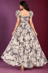 Elegant Marble Print Tiered Maxi Dress
