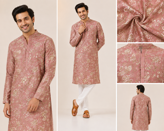 Dusty Rose Floral Printed Kurta