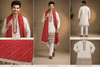 Ivory Embroidered Kurta Set with Red Bandhani Dupatta