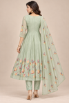 Mint Green Floral Embroidered Anarkali Set