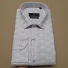 Men Light Grey Textured Checked Formal Shirt