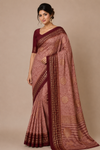 Title: Women’s Printed Saree with Rich Maroon Border