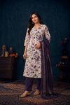 Midnight Bloom Floral Kurta Pant & Dupatta Set