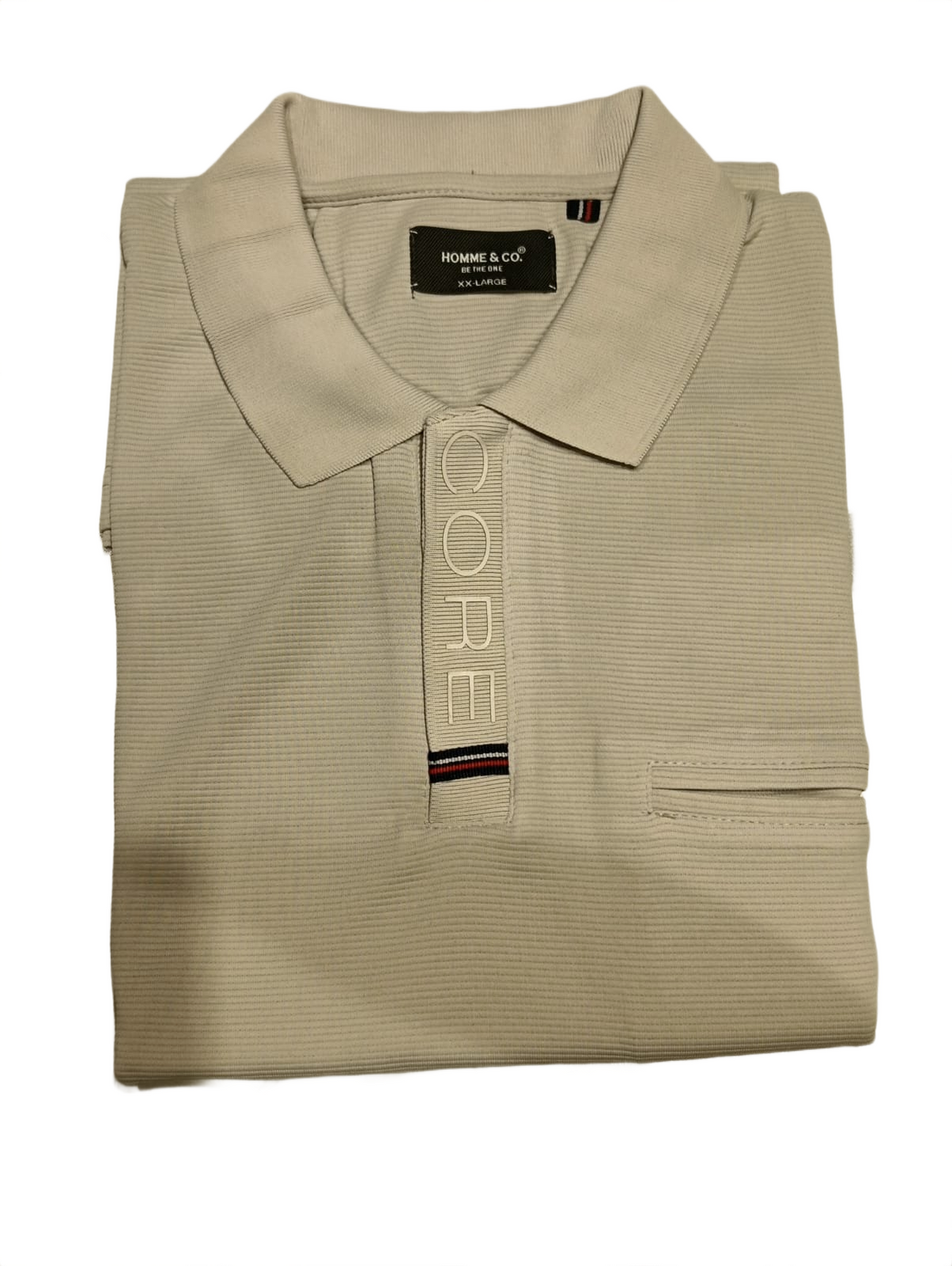 Men's Light Grey Textured Polo T-Shirt