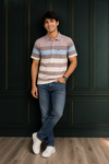 Men's Multi-Stripe Polo T-Shirt with Chest Pocket