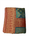 Royal Heritage Blue Printed Saree with Traditional Zari Border