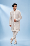 Ivory Embroidered Indo-Western Sherwani Set