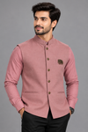 Men's Dusty Rose Pink Nehru Jacket with Matching Shirt