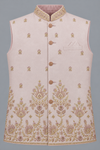 Blush Pink Floral Embroidered Modi Jacket