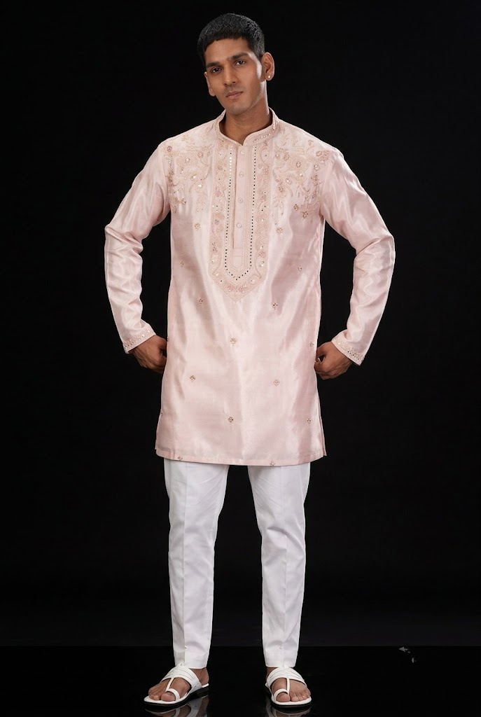 Blush Pink Embroidered Kurta Set