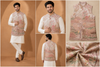Elegant Floral Printed Nehru Jacket Kurta Set