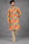 Multicolor Floral Printed Kurta Set for Men