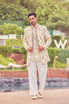 Ivory Sequin Embroidered Indo-Western Set