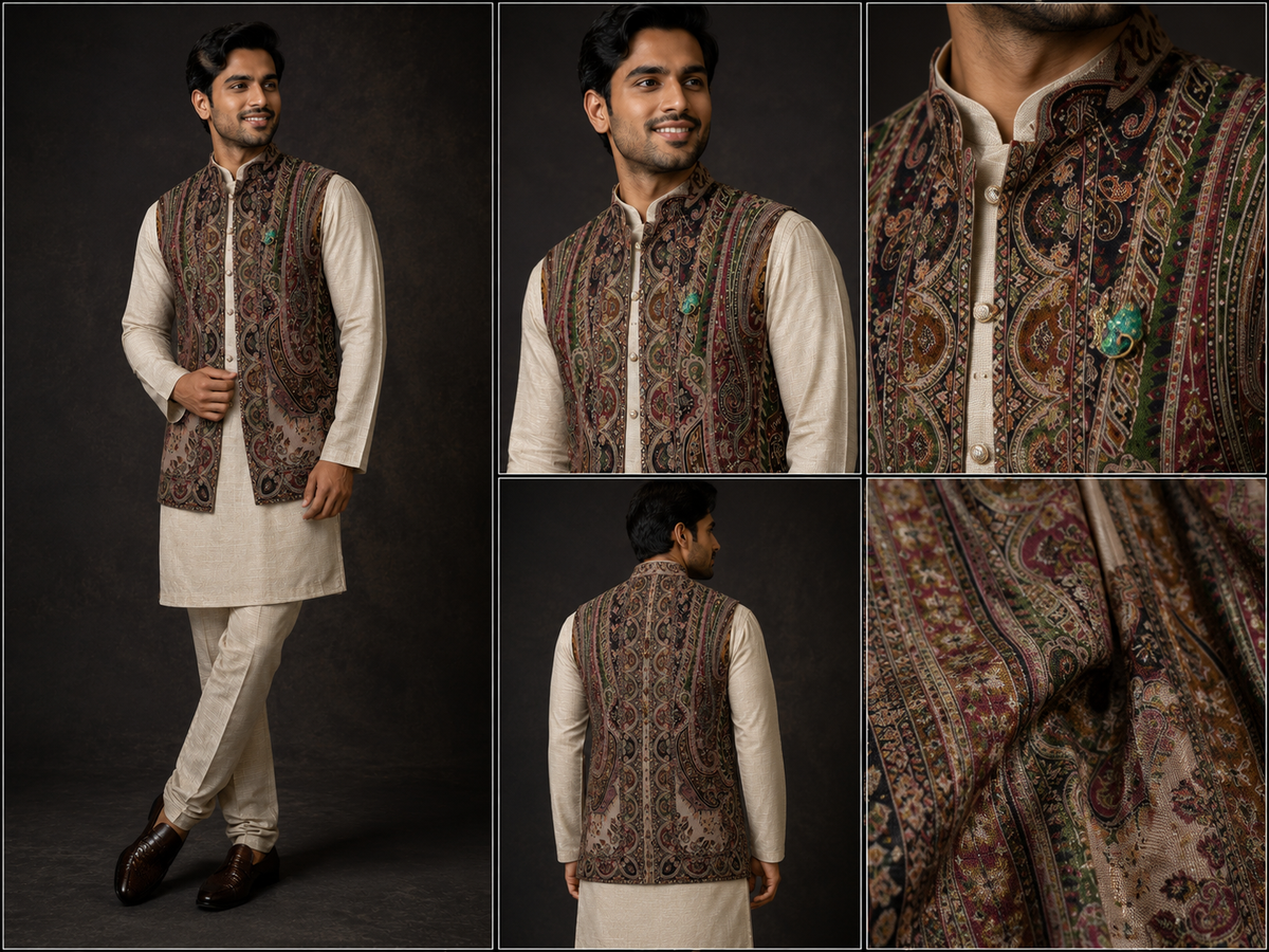 Premium Paisley Printed Nehru Jacket