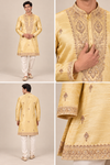 Golden Yellow Embroidered Festive Kurta Set