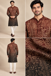 Brown Ombre Printed Festive Kurta Set