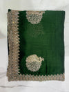 Elegant  Embroidered Saree with Intricate Silver Zari Border