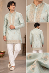 Mint Green Embroidered Festive Kurta