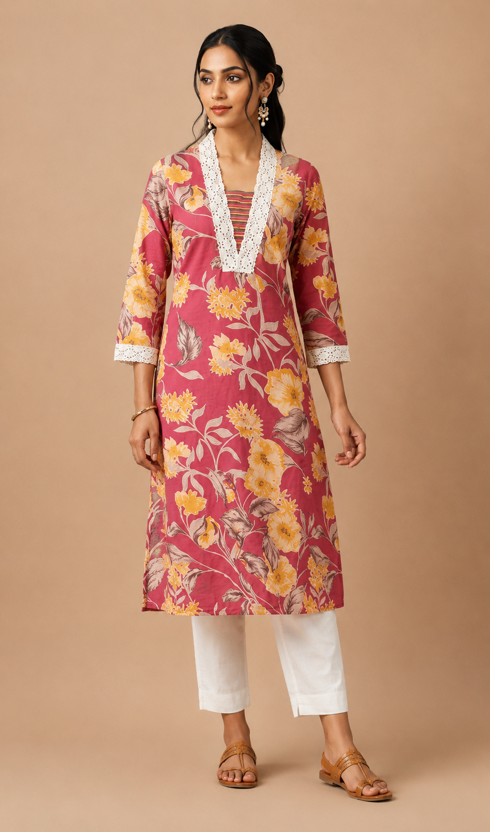 Women’s Multicolor Floral Printed Straight KurtI