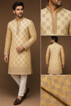 Mustard Gold Embroidered Festive Kurta Set