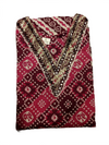 Women's Magenta Printed Kurta Pant Dupatta Set with Embroidered V-Neck