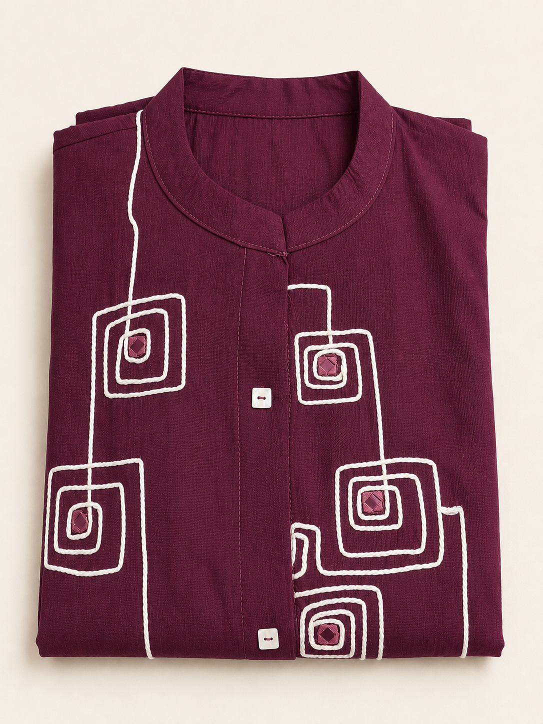 Elegant Deep Plum Printed Co-Ord Set for Women