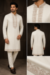 Ivory Embroidered Festive Kurta Set