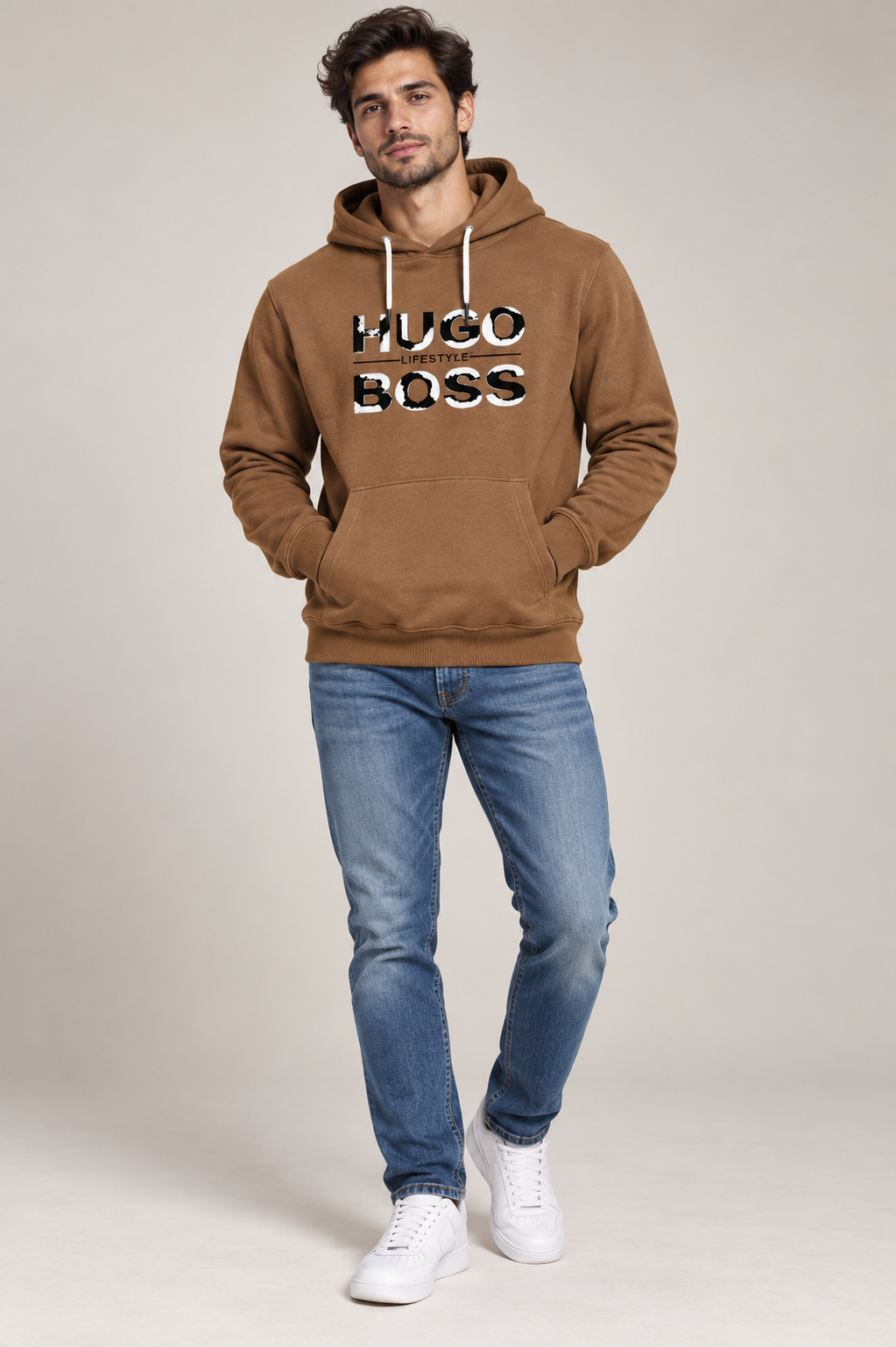 Men’s Brown Graphic Hoodie