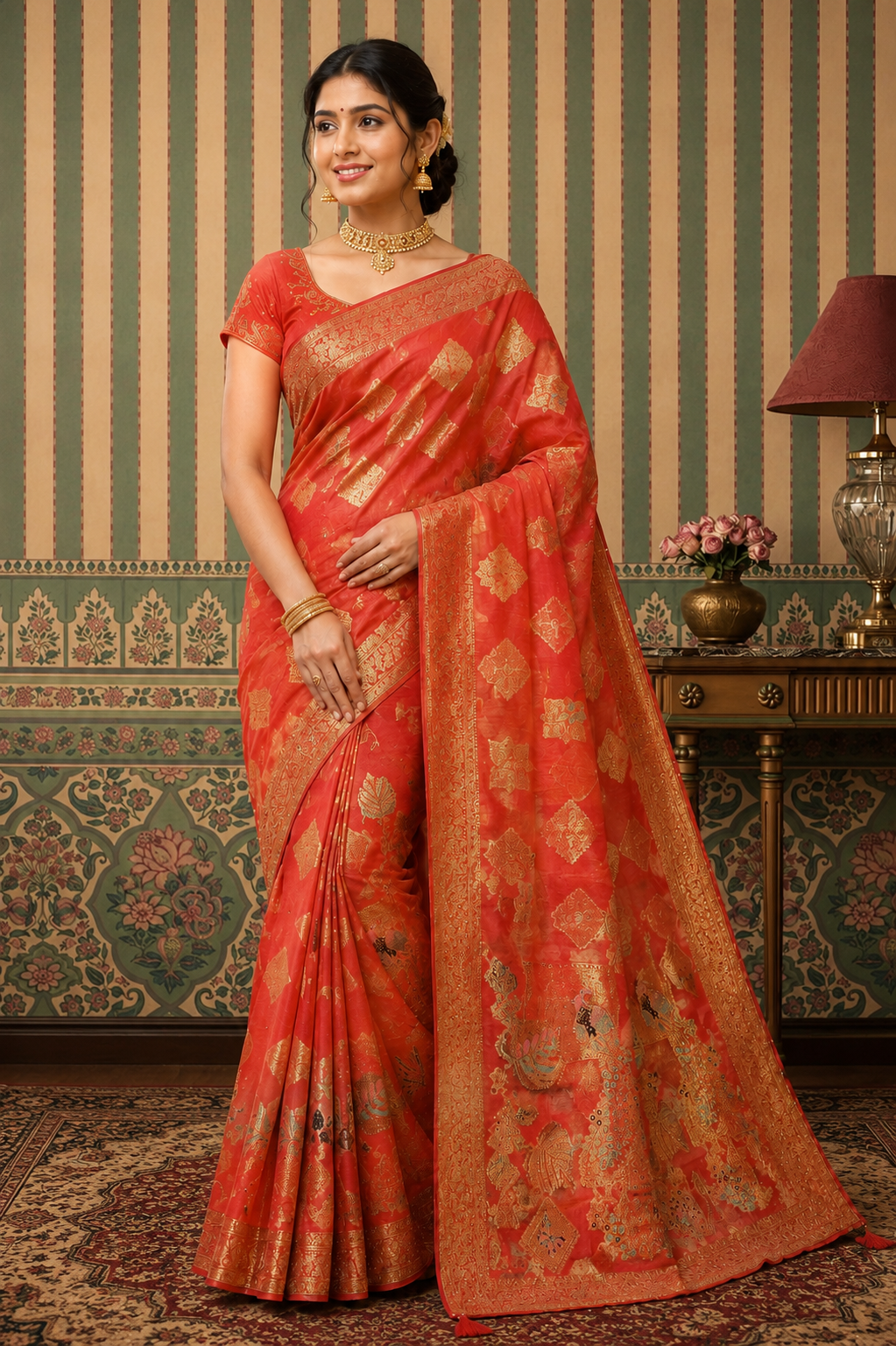 Saree with Rich Zari Traditional Pallu